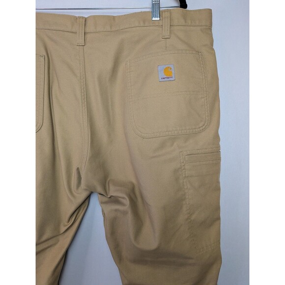 Carhartt Work Pants Mens 42x30 Rugged Flex Relaxed Fit Canvas Tan Khaki BN3109-M - Picture 12 of 16